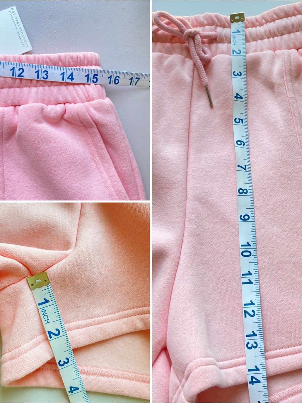 WILO Pink Fleece Jog Shorts Logo Lounge Athleisure Comfy Sweatshorts NWT M - Picture 11 of 12